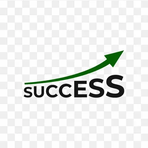 Green arrow with success transparent png